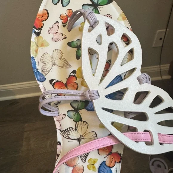 NIB Sophia Webster White and Pink Butterfly Sandals Sz 12/43 - Picture 3 of 5